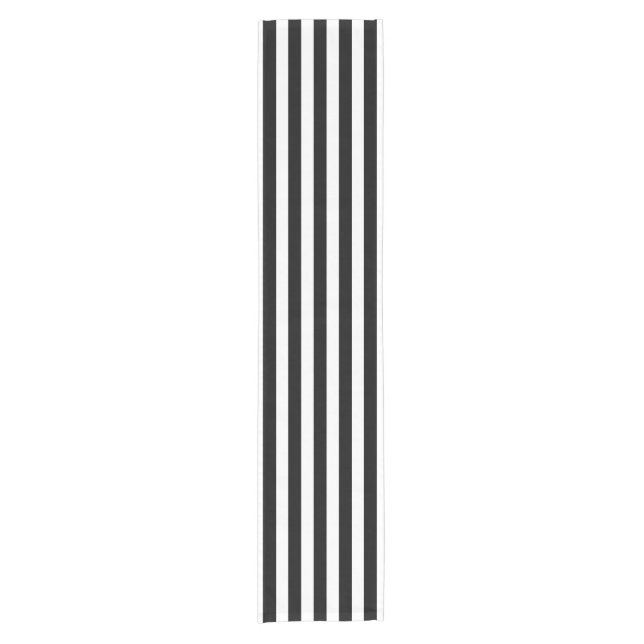 Wride Stripes Pattern black + your backgr. Short Table Runner (Front)