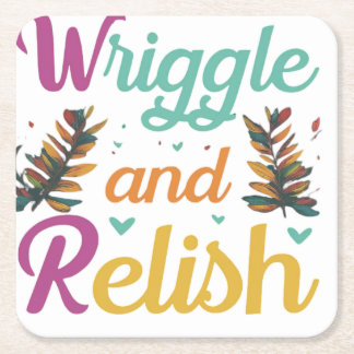Wriggle and relish square paper coaster