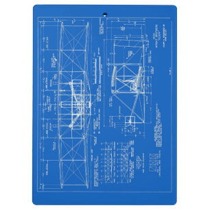 Wright Bros. "Flyer" Blueprint 1903 Clipboard