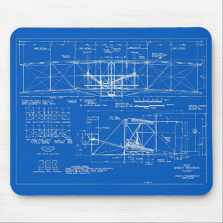 Wright Bros. "Flyer" Blueprint 1903 Mouse Mat