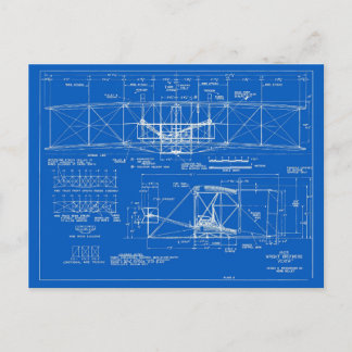 Wright Bros. "Flyer" Blueprint 1903 Postcard