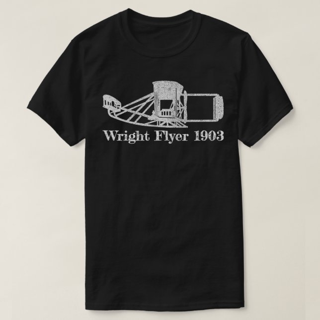 Wright Brothers Flyer First Aeroplane Blueprint  G T-Shirt (Design Front)