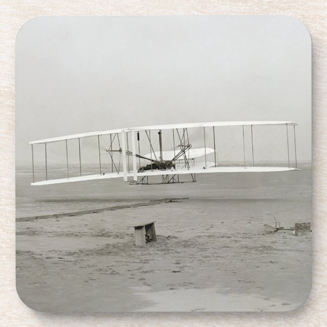 Wright Brothers Flyer First Plane Flight Aviation Coaster (Front)