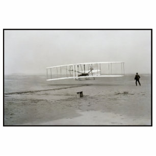 Wright Brothers Flyer First Plane Flight Aviation Photo Sculpture Magnet