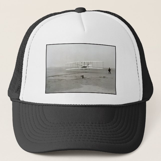 Wright Brothers Flyer First Plane Flight Aviation Trucker Hat (Front)