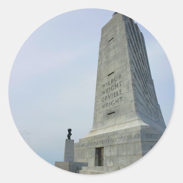 Wright Brothers Monument Classic Round Sticker (Front)