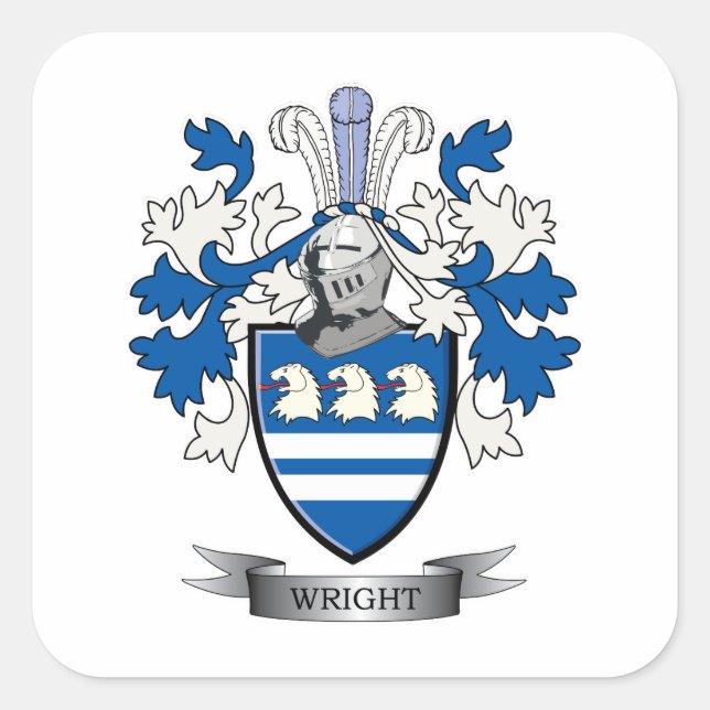 Wright Coat of Arms Square Sticker (Front)