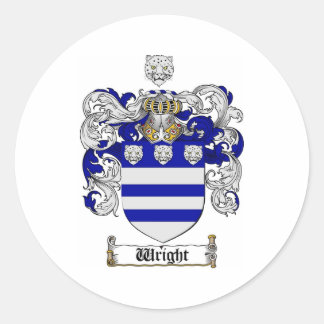 Wright Coat of Arms / Wright Family Crest Classic Round Sticker