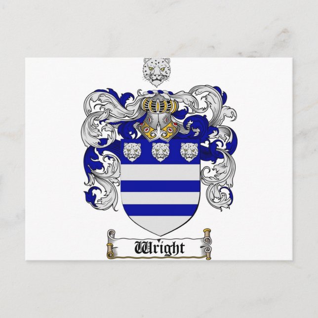 Wright Coat of Arms / Wright Family Crest Postcard (Front)