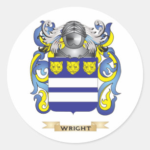 Wright Family Crest (Coat of Arms) Classic Round Sticker