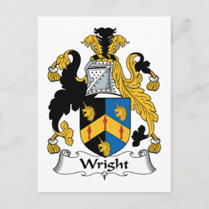 Wright Family Crest Postcard