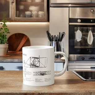 Wright Flyer- Aeroplane Blueprint Drawing Plans BD Coffee Mug