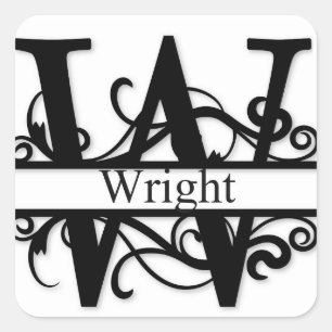 Wright Monogram Square Sticker