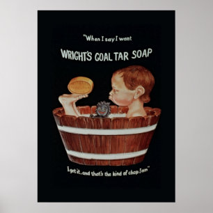 Wrights Coal Tar Soap Poster