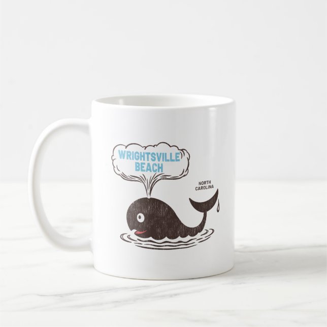 Wrightsville Beach Nc Summertime Vacationing Whale Coffee Mug (Left)