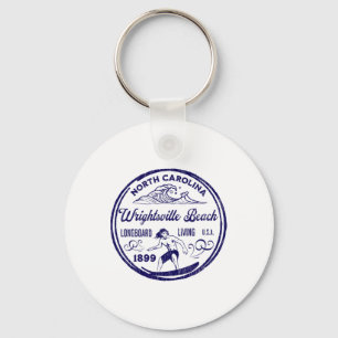 Wrightsville Beach, Nc Surfing Longboard Living De Key Ring