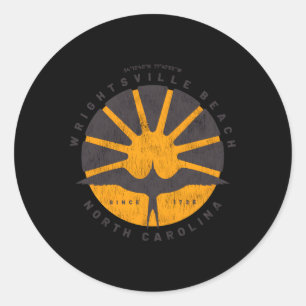 Wrightsville Beach Nc Vacationing Sunrise Seagull Classic Round Sticker