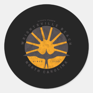 Wrightsville Beach Nc Vacationing Sunrise Seagull Classic Round Sticker