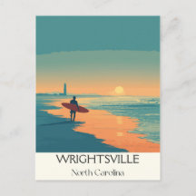 Wrightsville Beach NC Vintage Surfer Beach Sunset