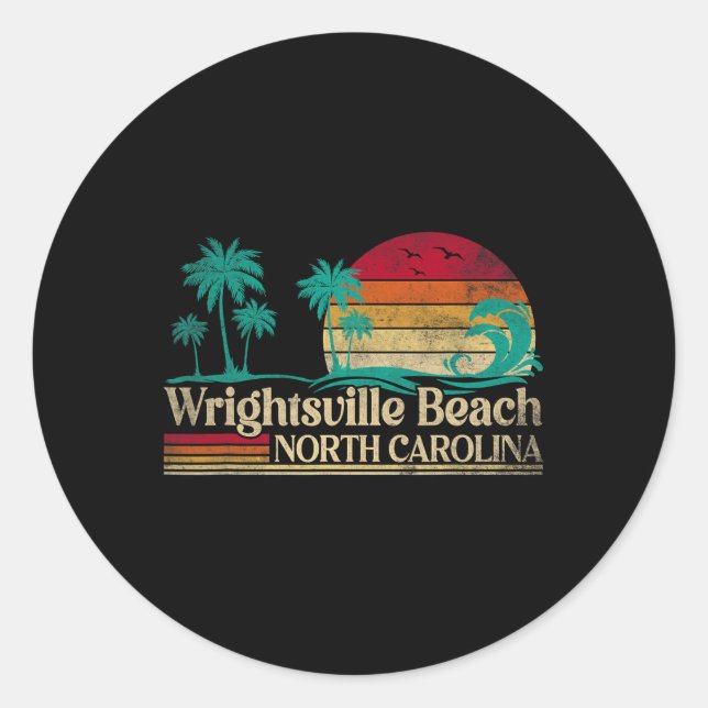 Wrightsville Beach North Carolina Family Vacation  Classic Round Sticker (Front)