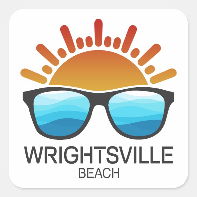 Wrightsville Beach North Carolina Sunglasses Square Sticker (Front)