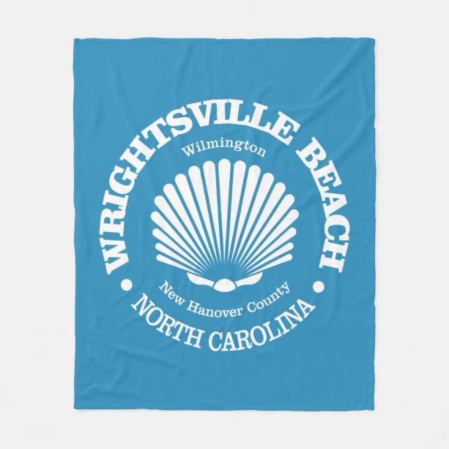 Wrightsville Beach (seashell) Fleece Blanket (Front)