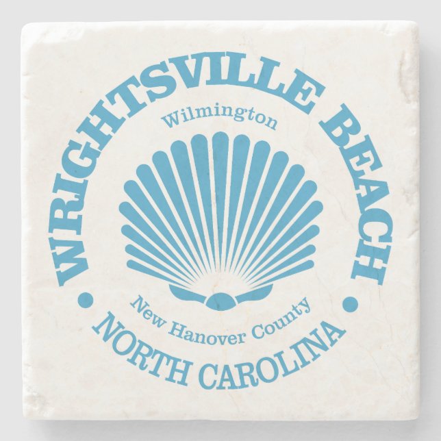 Wrightsville Beach (seashell) Stone Coaster (Front)