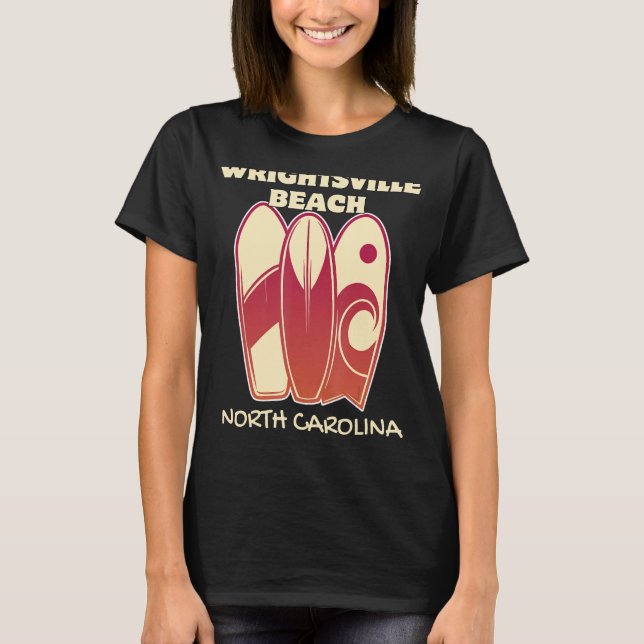 WRIGHTSVILLE BEACH Surfing Vintage Surfboards Retr T-Shirt (Front)