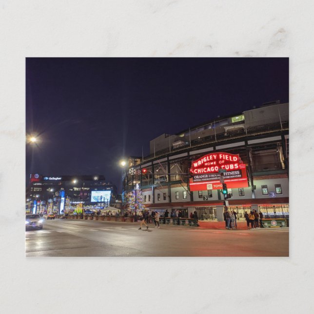 Wrigley Field - Night Postcard (Front)