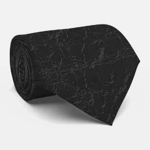 Wrinkled Black Elegant Neck Tie
