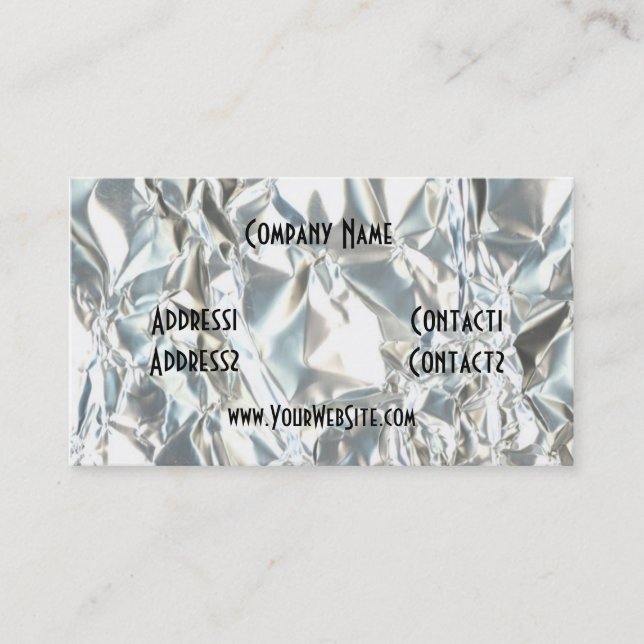 Wrinkled Foil Fun Business Card (Front)