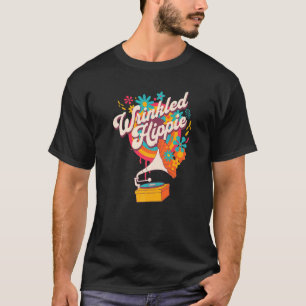 Wrinkled Hippie Retro 60's 70's Music Flowers Hipp T-Shirt