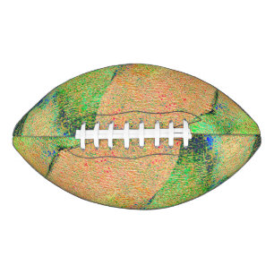 Wrinkled leather style, orange green worn paint american football