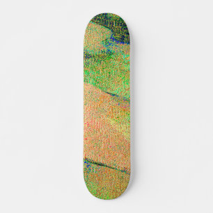 Wrinkled leather style, orange green worn paint skateboard