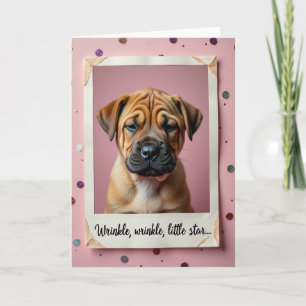 Wrinkled Puppy Birthday Card