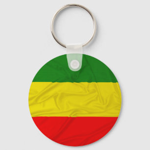 Wrinkled Rastafarian Flag Key Ring