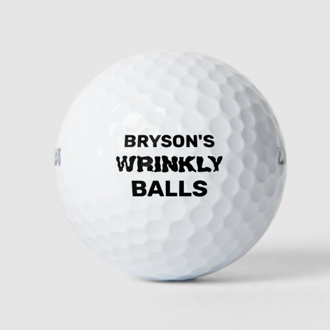 Wrinkly Balls Funny Custom Personalised Golf Balls (Front)