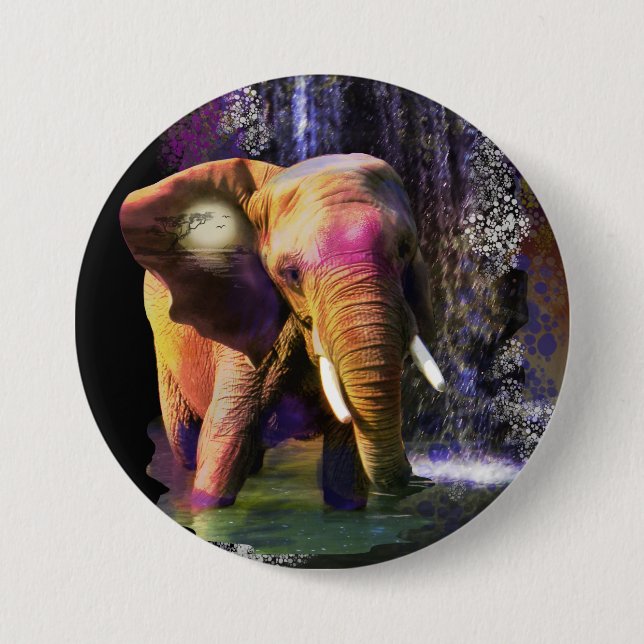 Wrinkly Wonders Colourful Elephant Zoo Button (Front)