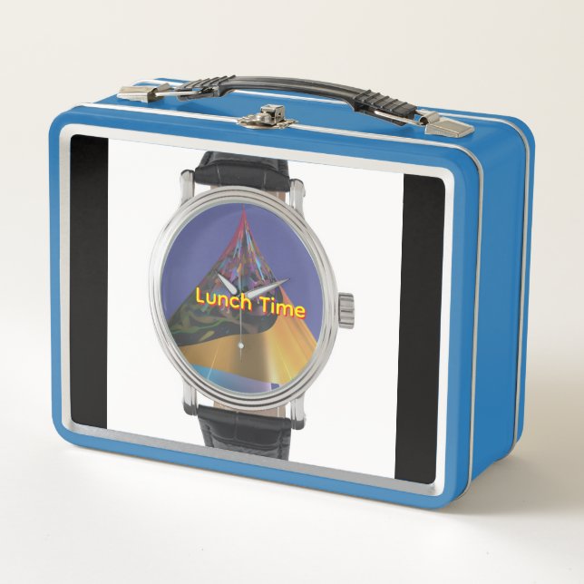Wrist Watch Blue  Metal Lunch Box (Front)