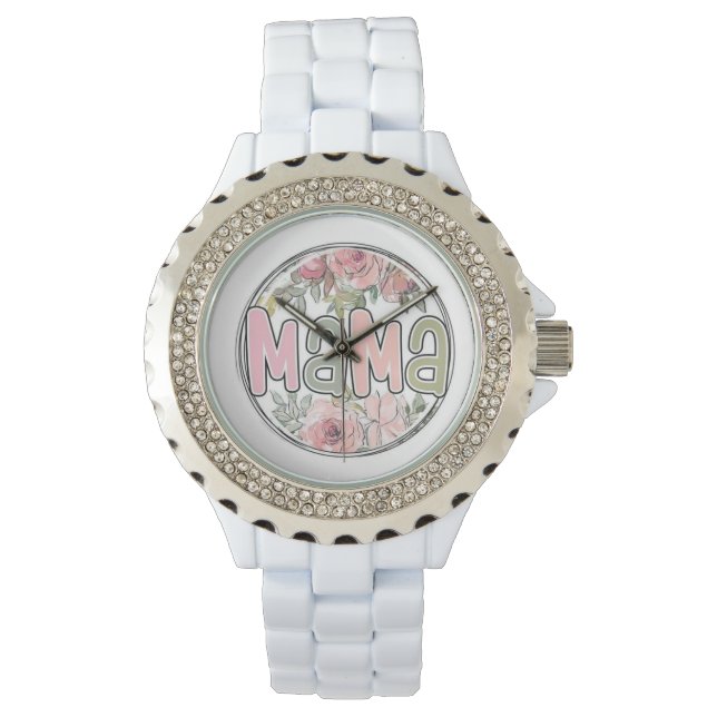 Wrist watch for mom with floral design (Front)