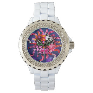 Wrist Watch w/Whimsical Sun Abstract Art