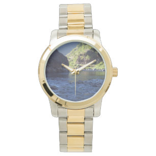 wristwatch featuring Idaho river scene.