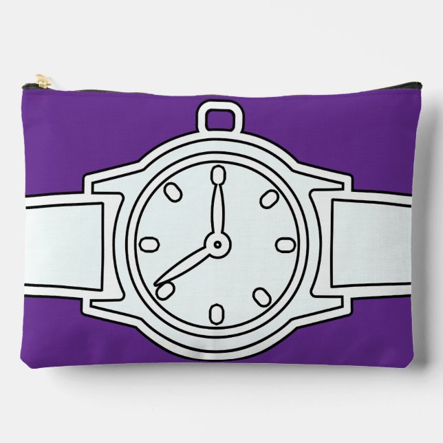 Wristwatch Purple   Accessory Pouch (Front)