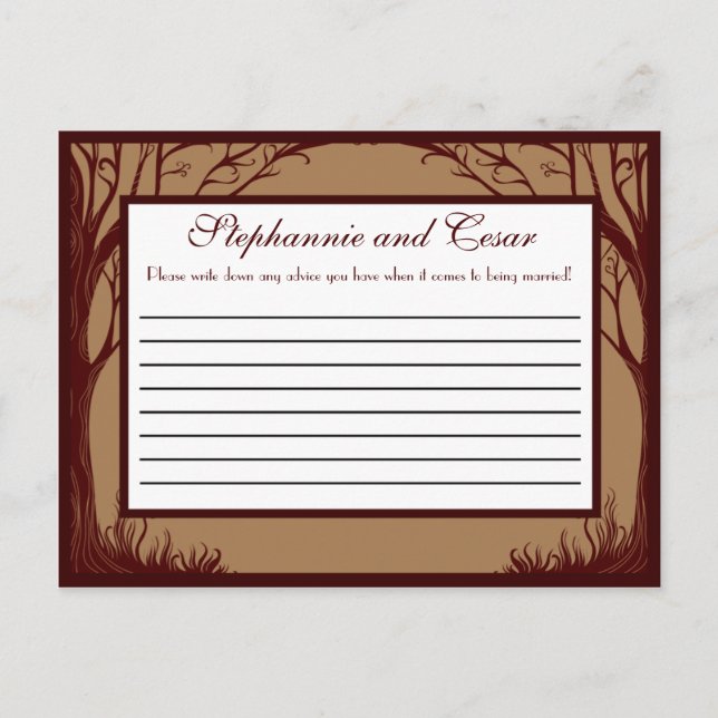 Writable Advice Card Autumn Tree (Front)