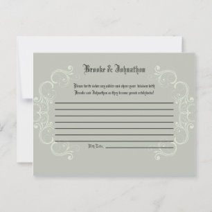 Writable Advice Card Black Tie Affair Filigree