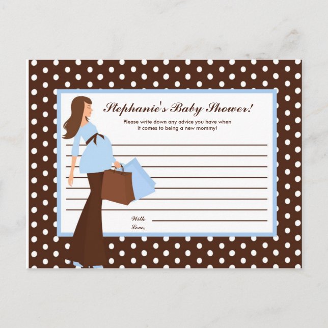 Writable Advice Card Blue Mod Mum Polka Dots (Front)