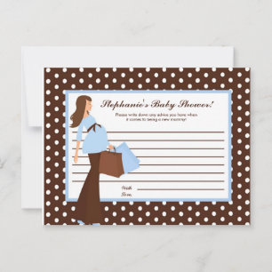 Writable Advice Card Blue Mod Mum Polka Dots