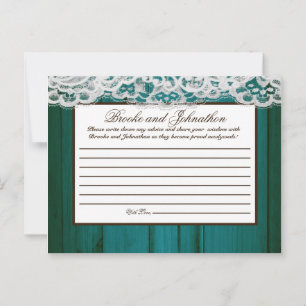 Writable Advice Card Distrissed Teal Wood Lace