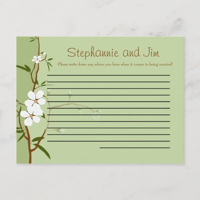 Writable Advice Card Dogwood Flowers (Front)