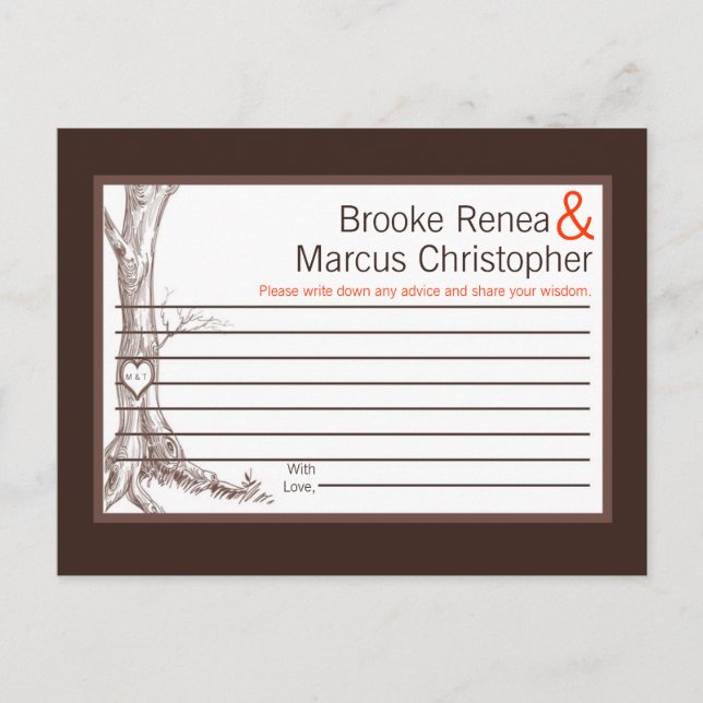 Writable Advice Card Fall Tree Initial Carvings (Front)